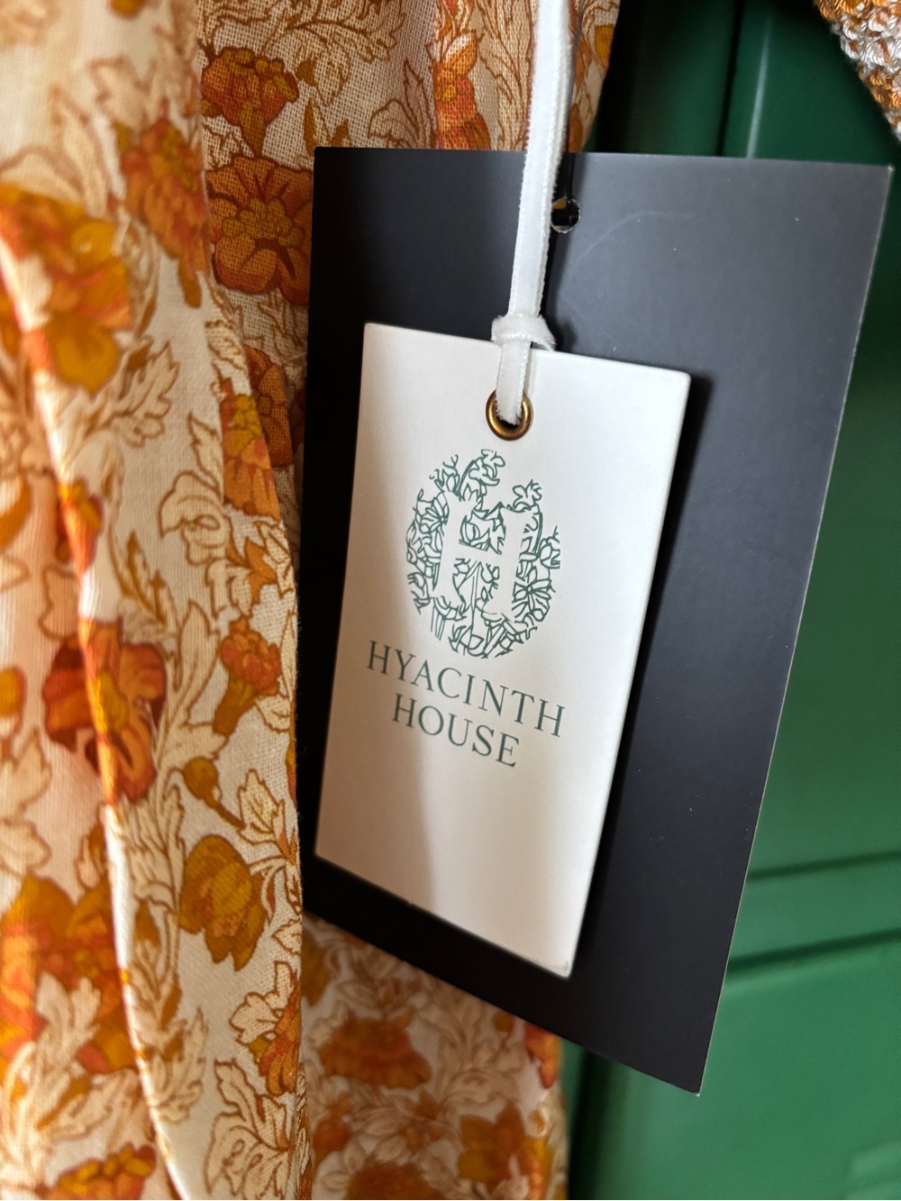 Adorable Mustard Floral Hyacinth House Dress - Picture 3 of 8
